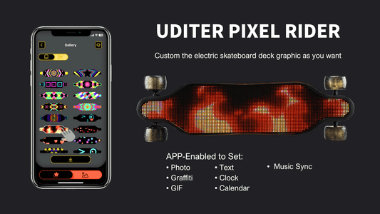 Dynamic LED Screen Electric Skateboard with Removable Battery