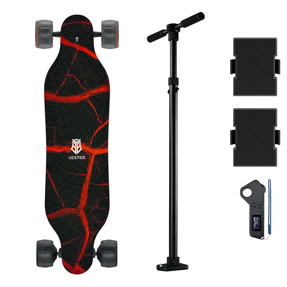 skateboard with handlebar