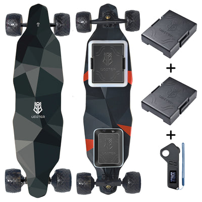 UDITER S3 Two Quick-Swappable Batteries  & Long Range Electric Skateboard  (HUB)